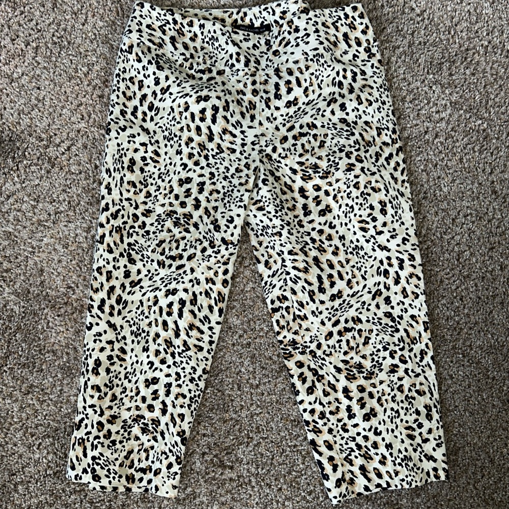 Zac & Rachel Petite Leopard Print Rayon Mix Capris 12p